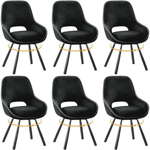 ANVOFONG Esszimmerstühle 6er Set,180° Drehstuhl,Stühle Esszimmer mit Armlehnen Rückenlehne,Esszimmer Wohnzimmer Stuhl,Dickes Schaumstoff-Kissen Polsterstuhl,dunkelgrau ANVOFONG Esszimmerstühle 6er Set,180° Drehstuhl,Stühle Esszimmer mit Armlehnen Rückenlehne,Esszimmer Wohnzimmer Stuhl,Dickes Schaumstoff-Kissen Polsterstuhl,dunkelgrau von ANVOFONG