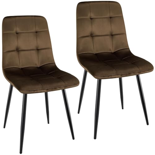 ANVOFONG Esszimmerstuhl 2er Set, Verdickte Holländischen Samt Kissen Esszimmerstuhl Geeignet für Esszimmer Küche Essen, Studie Lesen, Wohnzimmer Freizeit, Braun. von ANVOFONG