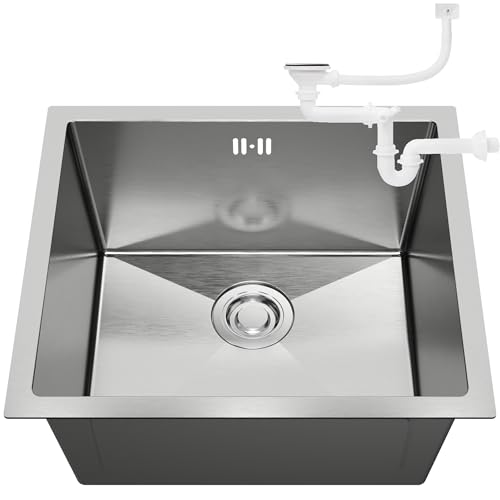 1 Becken Küchenspüle Satin INOX 47x45 - Spender + Korb von ANW HOME