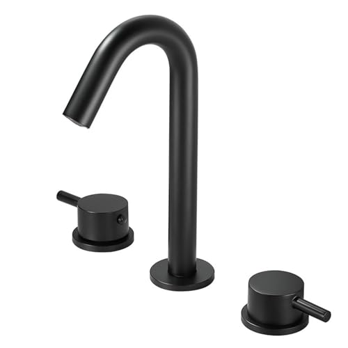 Wasserhahn Waschbecken für Badezimmer Waschtischarmatur Schwarzer Badezimmerhahn mit hohem Auslauf Doppelhebel Waschtisch Badmischbatterie 3 teiliges Wasserhahn Set Schwarz Wasserhahn Waschbecken für Badezimmer Waschtischarmatur Schwarzer Badezimmerhahn mit hohem Auslauf Doppelhebel Waschtisch Badmischbatterie 3 teiliges Wasserhahn Set Schwarz von ANWEALTH