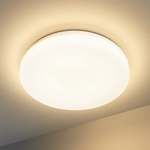 ANWIO LED Deckenleuchte Bad 18W, 1800LM Modern LED Deckenlampe rund, IP65 Wasserdicht Badlampe für Badezimmer Schlafzimmer Wohnzimmer Flur, 4000K Neutralweiß, ø28cm von ANWIO