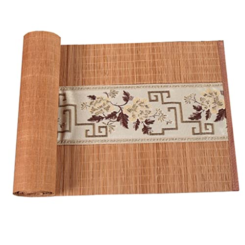 ANWUYANG 1pcs Bambusmatten Tee Tablett Matte, Chinesische Tee -Zeremonie Teebisch -Einstellung Tee Set Matte, Zen Tischflagge (Color : Beige Cloth, Size : 30x180cm) von ANWUYANG