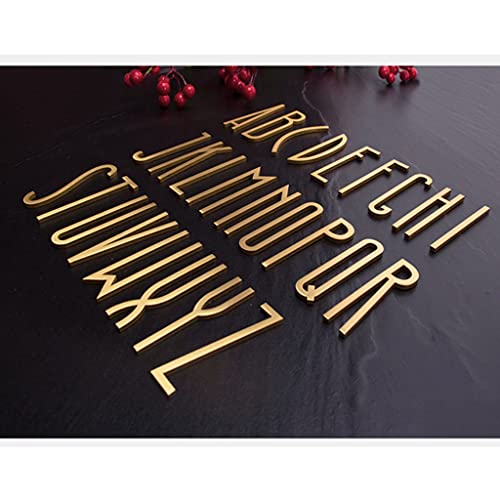 ANWUYANG SHU Retro Messing Digitaler Buchstaben, Selbstklebendes Hausnummer Türschild, DIY. Wanddekoration Von Home Hotelzimmer, Metallnummern, 1 Stücke (Color : Letter T) von ANWUYANG