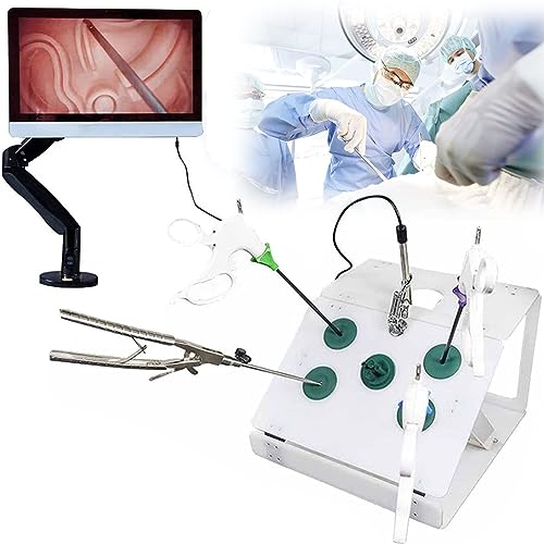 ANXYYDS Laparoskopischer Trainer-Box-Simulator, laparoskopischer Simulator, laparoskopisches Endo-Trainer-Kit mit 5 Trainingsmodulen und 4 chirurgischen Instrumenten,B von ANXYYDS