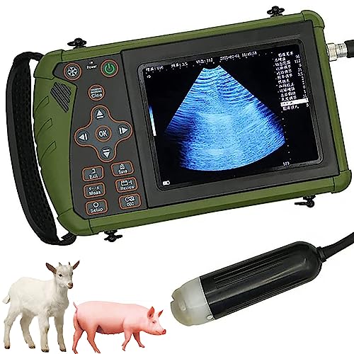 ANXYYDS Veterinär-Ultraschallgerät für die Schwangerschaft, tragbarer Tierarzt-Handscanner B-Ultra Sound, Leichter Ultraschall mit wasserdichter 3,5-MHz-Sonde für Schweine, Schafe und Hunde,220V von ANXYYDS