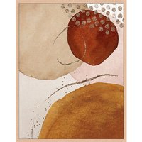 ANY IMAGE Digitaldruck »Abstrakt Terrakotta «, Rahmen: Buchenholz, natur - braun von ANY IMAGE