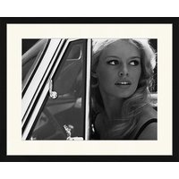 ANY IMAGE Digitaldruck »Brigitte Bardot im Auto«, Rahmen: Buchenholz, Schwarz von ANY IMAGE