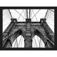 ANY IMAGE Digitaldruck »Brooklyn Bridge II«, Rahmen: Buchenholz, Schwarz von ANY IMAGE