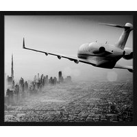 ANY IMAGE Digitaldruck »Flug über Dubai«, Rahmen: Buchenholz, Schwarz von ANY IMAGE