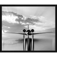 ANY IMAGE Digitaldruck »Flugzeug I«, Rahmen: Buchenholz, Schwarz von ANY IMAGE
