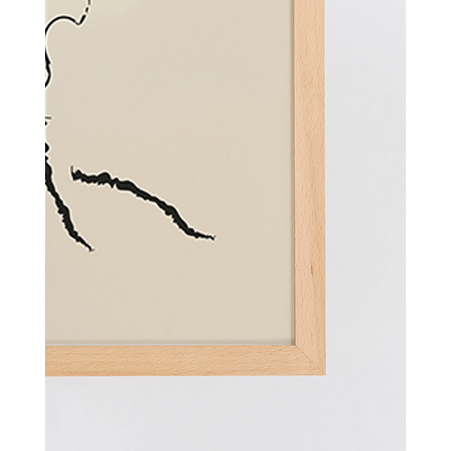 ANY IMAGE Digitaldruck »Linien Kunst Frau II«, Rahmen: Buchenholz, natur - braun von ANY IMAGE
