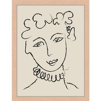 ANY IMAGE Digitaldruck »Linien Kunst Frau II«, Rahmen: Buchenholz, natur - braun von ANY IMAGE