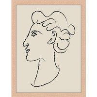 ANY IMAGE Digitaldruck »Linien Kunst Frau III«, Rahmen: Buchenholz, natur - braun von ANY IMAGE