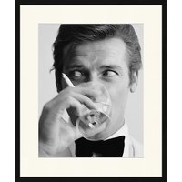 ANY IMAGE Digitaldruck »Roger Moore, Martini«, Rahmen: Buchenholz, Schwarz von ANY IMAGE