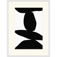 ANY IMAGE Digitaldruck »Schwarz Abstrakt«, Rahmen: Buchenholz, weiß - weiss von ANY IMAGE