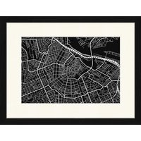 ANY IMAGE Digitaldruck »Stadtplan Amsterdam I«, Rahmen: Buchenholz, Schwarz von ANY IMAGE
