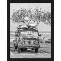 ANY IMAGE Digitaldruck »Vintage VW Busse«, Rahmen: Buchenholz, Schwarz von ANY IMAGE