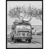 ANY IMAGE Digitaldruck »Vintage VW Busse«, Rahmen: Buchenholz, Schwarz von ANY IMAGE