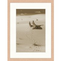 ANY IMAGE Digitaldruck »Wandern in der Wüste«, Rahmen: Buchenholz, natur - braun von ANY IMAGE