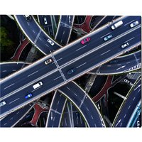 ANY IMAGE Kunstdruck »Autobahn Kreuzung«, mehrfarbig, Alu-Dibond - bunt von ANY IMAGE
