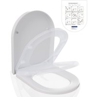 Anycee Max D-förmiger Toilettensitz – WC-Sitze mit Absenkautomatik – Toilettendeckel fürs Badezimmer – Weiß von ANYCEE MAX