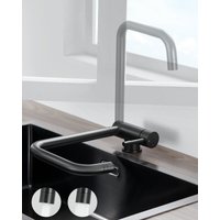 Anycee Max Küchenarmatur Klappbar Wasserhahn für Küche, Hochdruck Umklappbar 360 ° Drehbare Spültischarmatur mit 2 Strahlarten, Schwarz von ANYCEE MAX