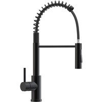 Anycee Max Spring Küchenmischbatterie mit ausziehbarer Brause, Spiralfeder Mischbatterie mit 2 Funktionen, schwarzer 360° drehbarer von ANYCEE MAX