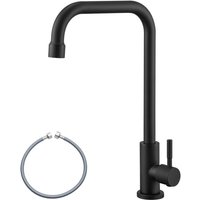 Kalt Küche Wasserhahn, 360° Drehbar Küchenarmatur Spültischarmatur Einhandmischer Mischbatterie, Schwarz von ANYCEE MAX