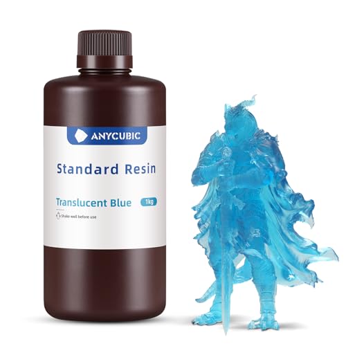 ANYCUBIC 3D Drucker Resin, UV 405nm Standard Rapid Photopolymer Resin, mit Hoher Genauigkeit, Schneller Aushärtung und Hervorragender Fließfähigkeit für den LCD 3D Printer (Transluzent Blau,1000g) ANYCUBIC 3D Drucker Resin, UV 405nm Standard Rapid Photopolymer Resin, mit Hoher Genauigkeit, Schneller Aushärtung und Hervorragender Fließfähigkeit für den LCD 3D Printer (Transluzent Blau,1000g) von ANYCUBIC