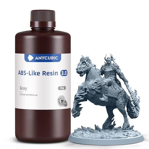 ANYCUBIC ABS-Like Resin 3.0, 3D Drucker Resin mit Hohe Härte und Zähigkeit, Hochpräzises, Geruchsarmes 405 nm UV-härtbares Harz für Resin 3D Drucker, Grau, 1kg ANYCUBIC ABS-Like Resin 3.0, 3D Drucker Resin mit Hohe Härte und Zähigkeit, Hochpräzises, Geruchsarmes 405 nm UV-härtbares Harz für Resin 3D Drucker, Grau, 1kg von ANYCUBIC