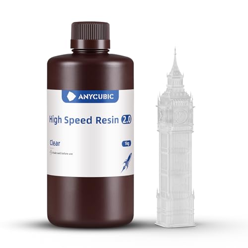 ANYCUBIC High Speed 2.0 3D Drucker Resin, Hochaktives, Niedrigviskoses und Hochliquides, 170 mm/h Ultrahochgeschwindigkeitsdruck mit Anycubic Photon Mono M7 Pro 3D Drucker, Transluzent, 1000g ANYCUBIC High Speed 2.0 3D Drucker Resin, Hochaktives, Niedrigviskoses und Hochliquides, 170 mm/h Ultrahochgeschwindigkeitsdruck mit Anycubic Photon Mono M7 Pro 3D Drucker, Transluzent, 1000g von ANYCUBIC