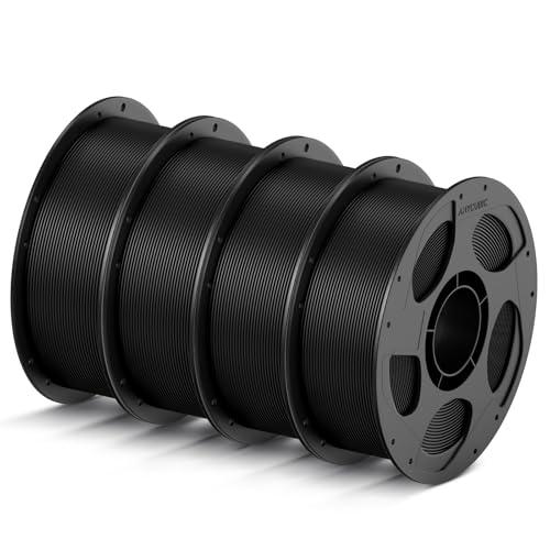 ANYCUBIC High Speed PLA Filament 1.75mm, Refill Filament und Spool Kit, Bis zu 600 mm/s 3D Drucker Filament, Intelligente Identifikation, HS PLA 4KG Schwarz von ANYCUBIC