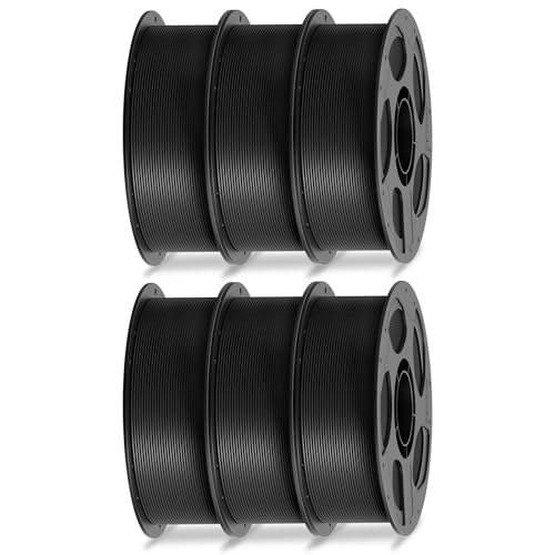 ANYCUBIC High Speed PLA Filament 1.75mm, Refill Filament und Spool Kit, Bis zu 600 mm/s Hohe Geschwindigkeit 3D Drucker Filament, Intelligente Identifikation, HS PLA 6KG Schwarz von ANYCUBIC