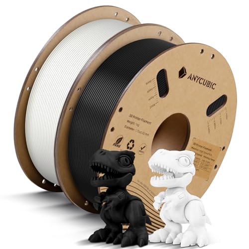 ANYCUBIC Hohe Geschwindigkeit PLA Filament 1.75mm, 2kg High Speed PLA, Intelligente Identifikation, HS PLA Schwarz&Weiß von ANYCUBIC