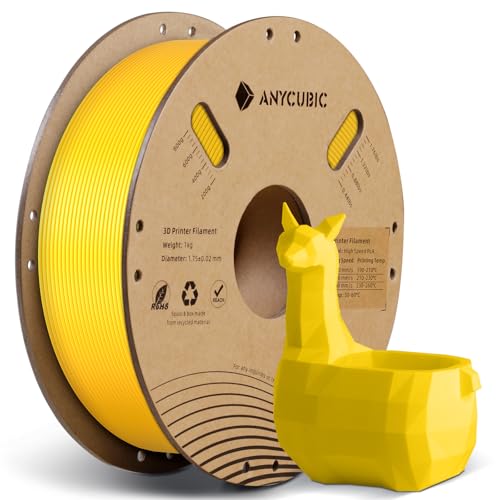 ANYCUBIC Hohe Geschwindigkeit PLA Filament 1.75mm, Bis zu 600 mm/s High Speed 3D Drucker Filament, RFID für Intelligentes Drucken, HS PLA Lebendiges Gelb von ANYCUBIC