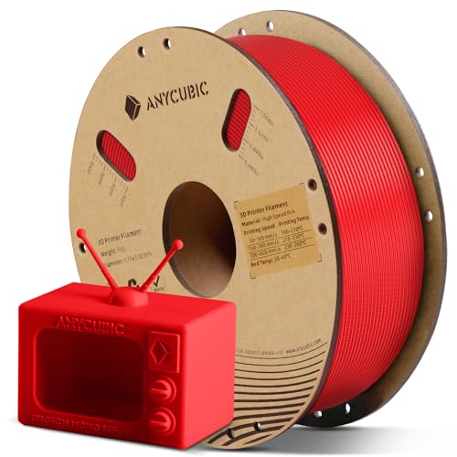 ANYCUBIC PLA Filament 1.75mm High Speed, Hohe Geschwindigkeit 3D Drucker Filament, RFID für Intelligentes Drucken 1KG Rot von ANYCUBIC