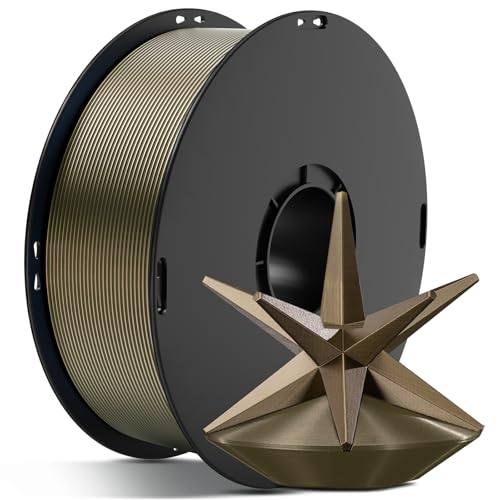 ANYCUBIC Silk Metall PLA Filament, Seidig Metallisch 3D Drucker Filament 1,75mm, Glatte Modelloberfläche,1KG Metall Champagner von ANYCUBIC