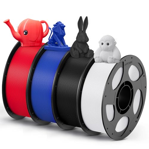 ANYCUBIC PETG Filament 1,75mm, Robustes und Langlebiges 3D Drucker Filament, Geringe Verzugneigung und hervorragende Schichthaftung, 4KG PETG Schwarz Weiß Blau Rot von ANYCUBIC