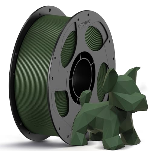ANYCUBIC PETG Filament 1,75mm, Robustes und Langlebiges 3D Drucker Filament, Geringe Verzugneigung und hervorragende Schichthaftung, Passt für die meisten FDM Drucker, 1KG PETG Waldgrün von ANYCUBIC