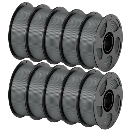 ANYCUBIC PETG Filament 1,75mm, Robustes und Langlebiges 3D Drucker Filament, Geringe Verzugneigung und hervorragende Schichthaftung, 10KG PETG Textur Grau von ANYCUBIC