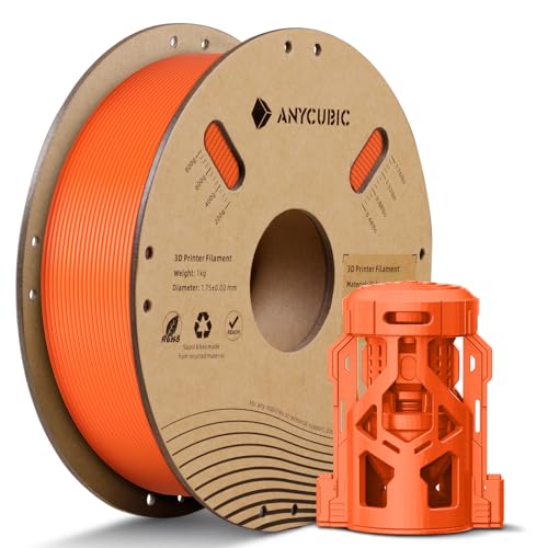 ANYCUBIC PLA+ Filament 1.75mm, PLA Plus 3D Drucker Filament, Hohe Zähigkeit, Intelligente Identifikation, 1KG Orange von ANYCUBIC