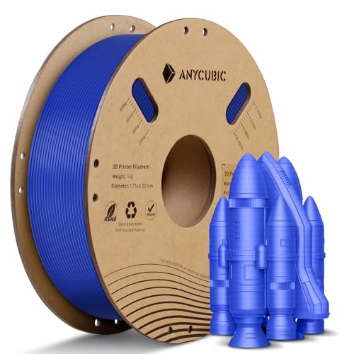 ANYCUBIC PLA+ Filament 1.75mm, PLA Plus 3D Drucker Filament, Hohe Zähigkeit, Intelligente Identifikation, 1KG Blau von ANYCUBIC