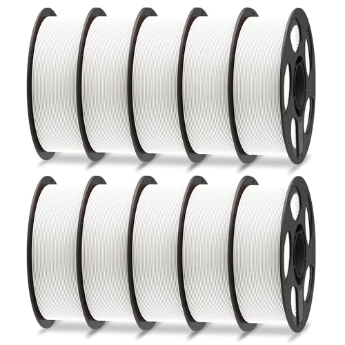 ANYCUBIC PLA+ Filament 1.75mm, Refill PLA Plus Filament und Spool Kit, Hohe Zähigkeit und Präzision -3D-Druckmaterialien, Intelligente Identifikation, 10KG Weiß von ANYCUBIC