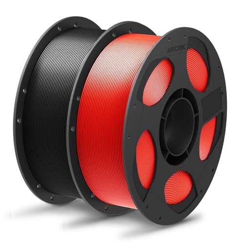 ANYCUBIC PLA+ Filament 1.75mm, Refill PLA Plus Filament und Spool Kit, Hohe Zähigkeit und Präzision -3D-Druckmaterialien, Intelligente Identifikation,2KG Schwarz Rot ANYCUBIC PLA+ Filament 1.75mm, Refill PLA Plus Filament und Spool Kit, Hohe Zähigkeit und Präzision -3D-Druckmaterialien, Intelligente Identifikation,2KG Schwarz Rot von ANYCUBIC