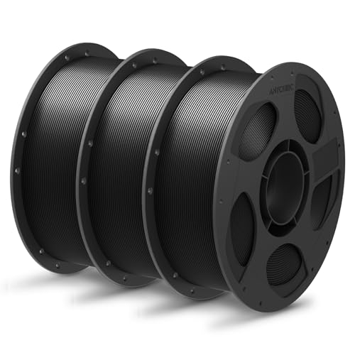 ANYCUBIC PLA+ Filament 1.75mm, Refill PLA Plus Filament und Spool Kit, Hohe Zähigkeit und Präzision -3D-Druckmaterialien, Intelligente Identifikation,3KG Schwarz von ANYCUBIC