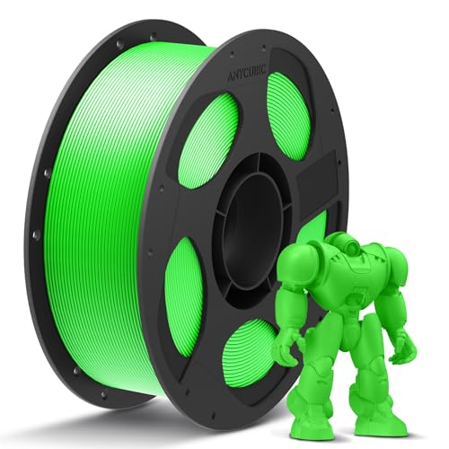 ANYCUBIC PLA+ Filament 1.75mm, Refill PLA Plus Filament und Spool Kit, Hohe Zähigkeit und Präzision -3D-Druckmaterialien, Intelligente Identifikation,1KG Grün von ANYCUBIC