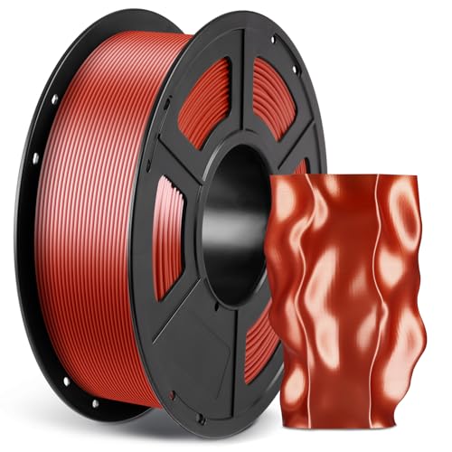 ANYCUBIC PLA Filament 1.75mm Silk Kupfer, 3D Drucker Filament 1.75 PLA Shiny Filament, Glänzend, Premium-Qualität,1KG Seide Rotes Kupfer von ANYCUBIC