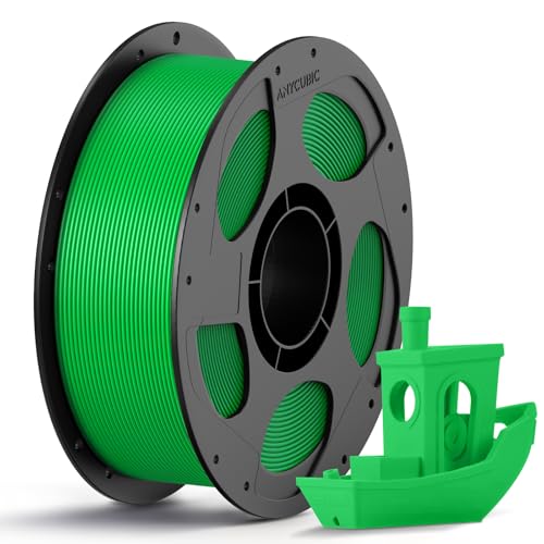 ANYCUBIC PLA Filament 1,75mm, Refill PLA und Spool Kit, 3D Drucker Filament PLA, Vakuumverpackung, Intelligente Identifikation, 1KG Klassisch Grün von ANYCUBIC