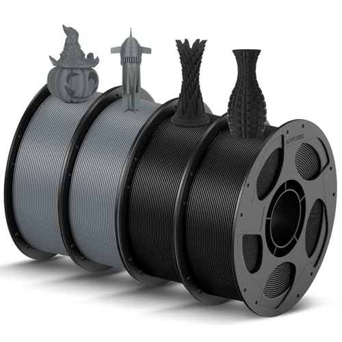 ANYCUBIC PLA Filament 1,75mm, Refill PLA und Spool Kit, 3D Drucker Filament PLA, Vakuumverpackung, Intelligente Identifikation, 4KG Schwarz Textur Grau von ANYCUBIC