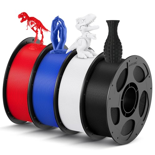 ANYCUBIC PLA Filament 1,75mm, Refill PLA und Spool Kit, 3D Drucker Filament PLA, Vakuumverpackung, Intelligente Identifikation, 4KG Schwarz Weiß Blau Rot von ANYCUBIC